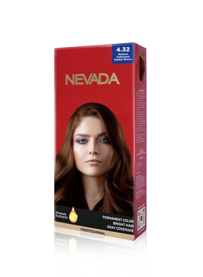 Nevada Women's Hair Dye 4.32 (Medium Iredescent Golden Brown)